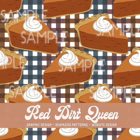 Seamless Pattern Pumpkin Pie Ombre Plaid
