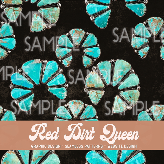 Seamless Pattern Turquoise Squash Distressed Background