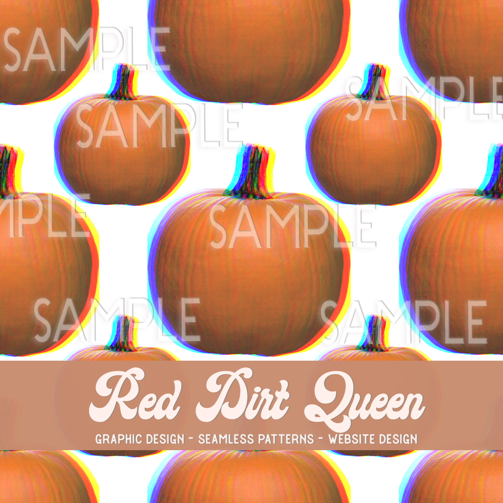 Seamless Pattern Trippy Pumpkins