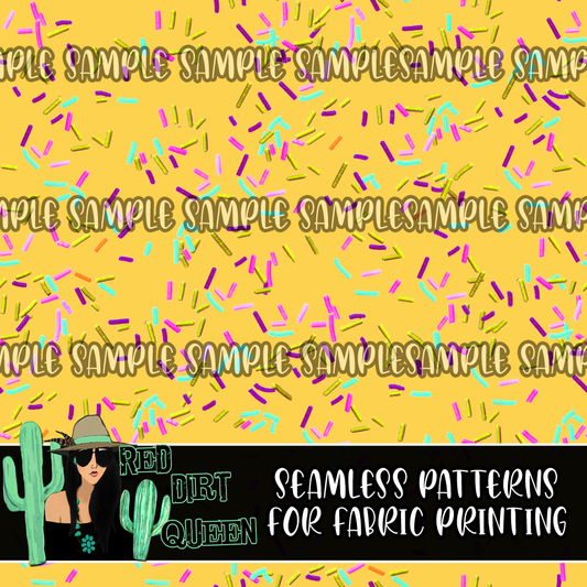 Seamless Pattern Birthday Sprinkles Yellow