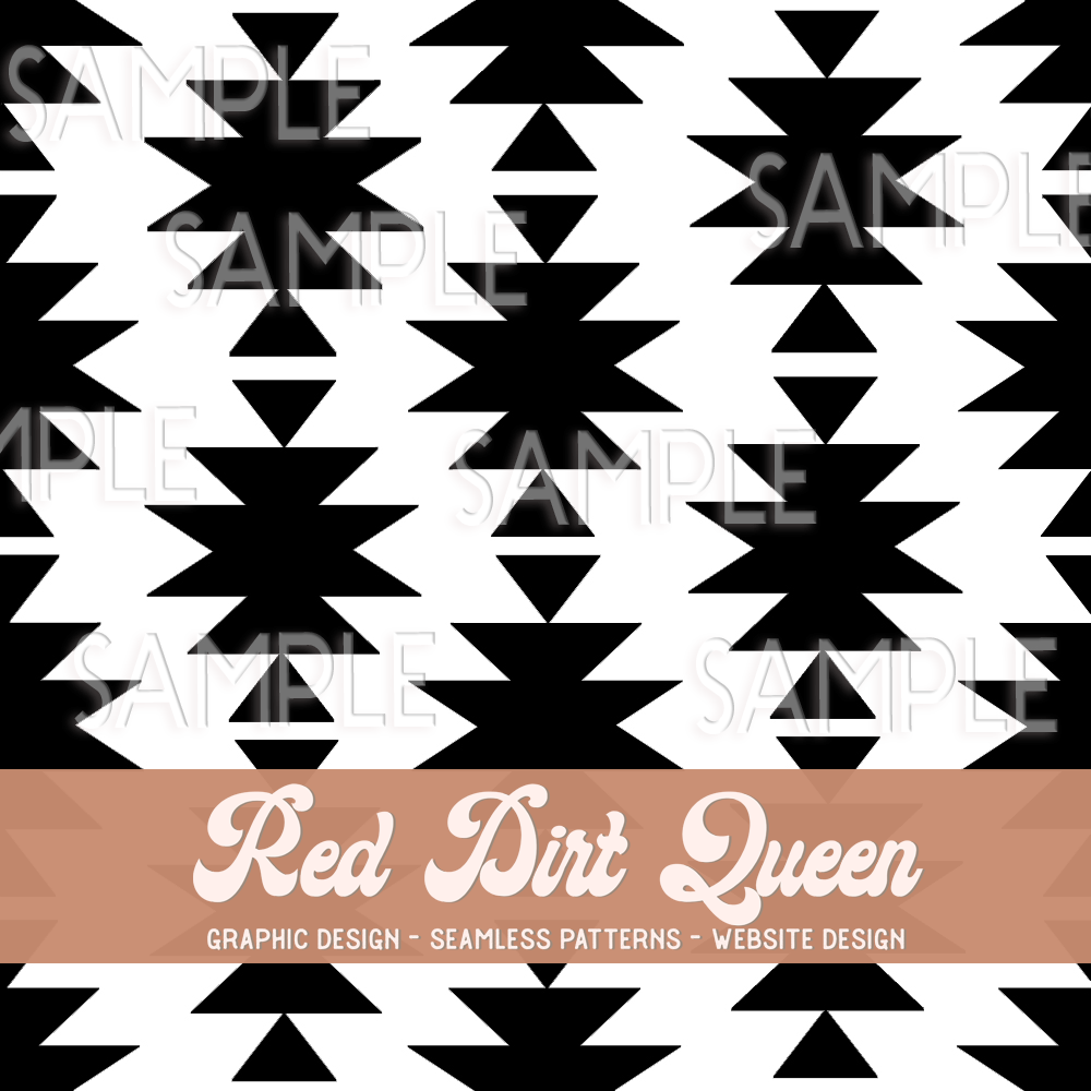 Seamless Pattern Black Aztec Solid White Background