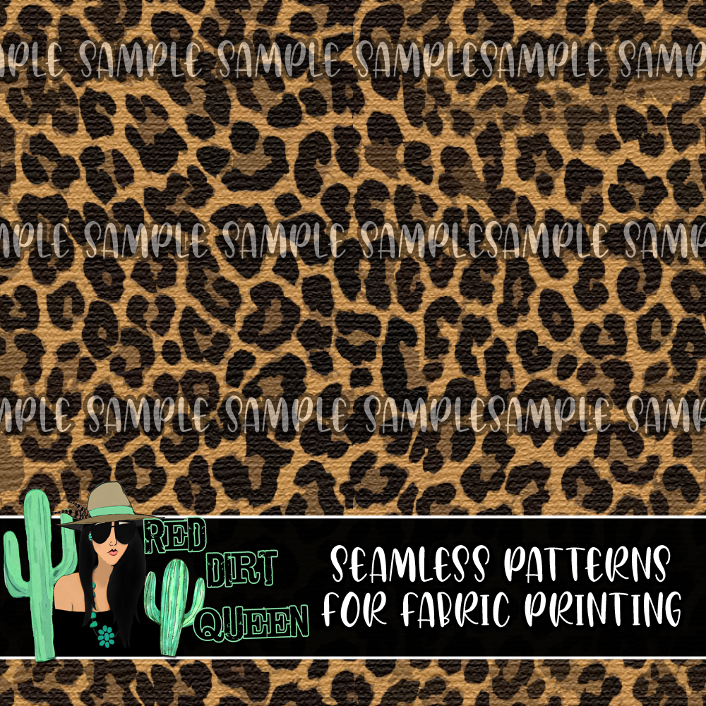 Seamless Pattern Brown Leopard Burlap
