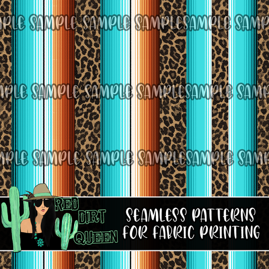 Seamless Pattern Serape Brown Leopard