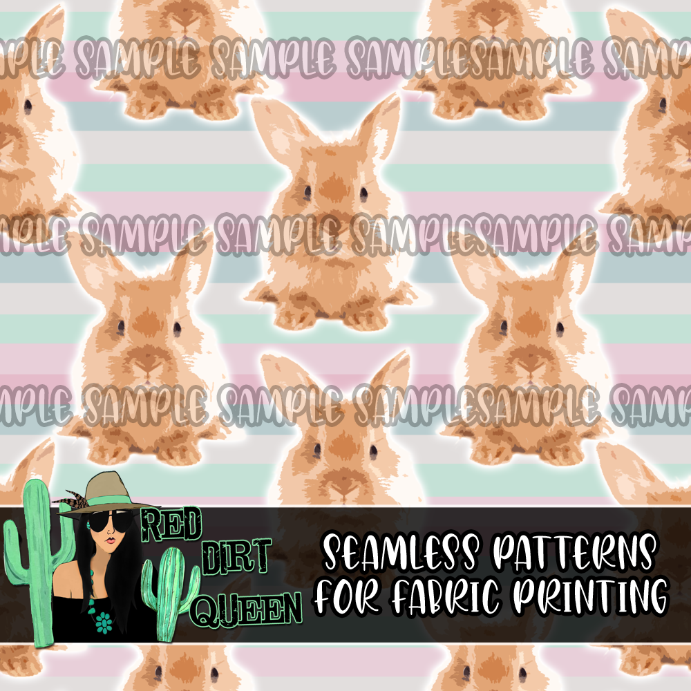 Seamless Pattern Bunny Stripes