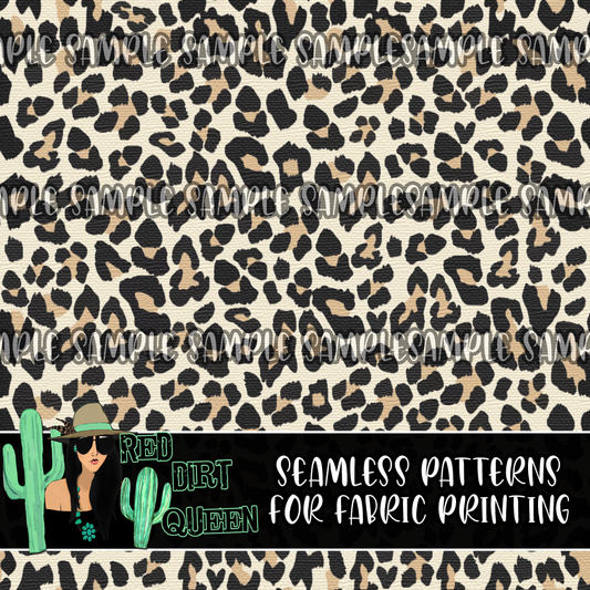 Seamless Pattern Tan Burlap Leopard