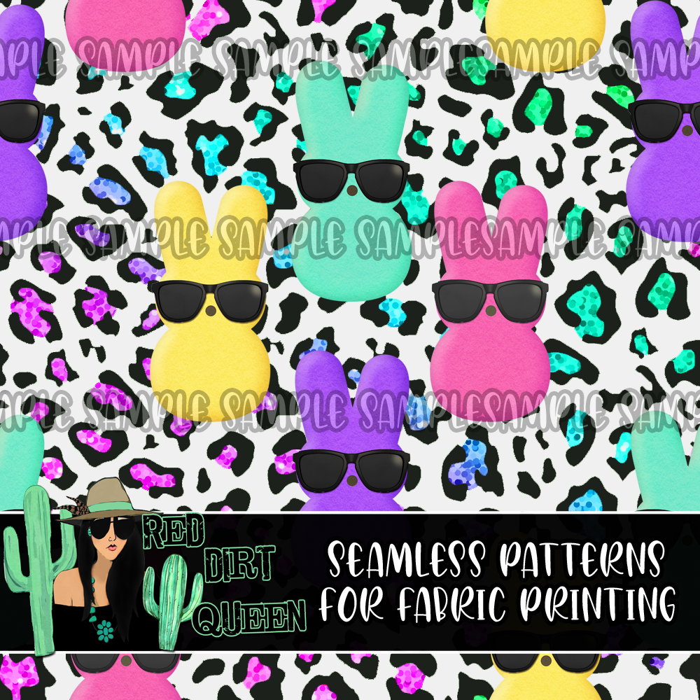 Seamless Pattern Ombre Leopard Peeps