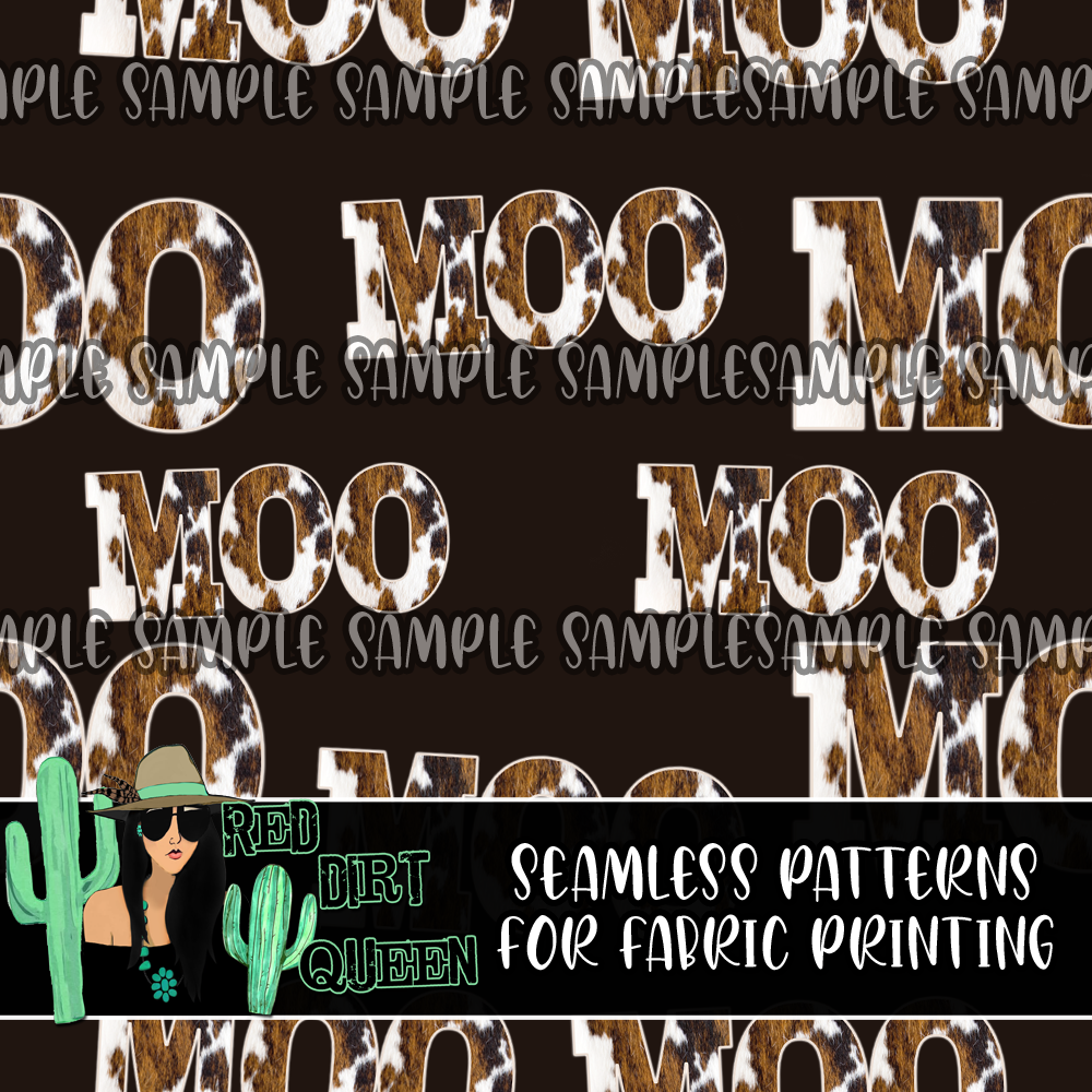 Seamless Pattern Cowhide MOO