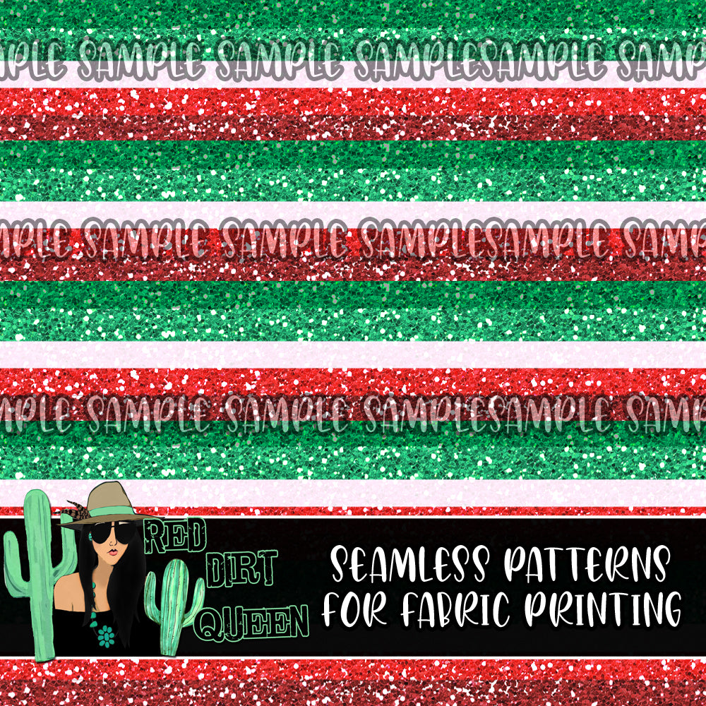 Seamless Pattern Christmas Glitter Stripe