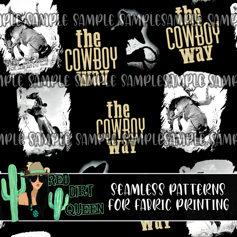 Seamless Pattern The Cowboy Way