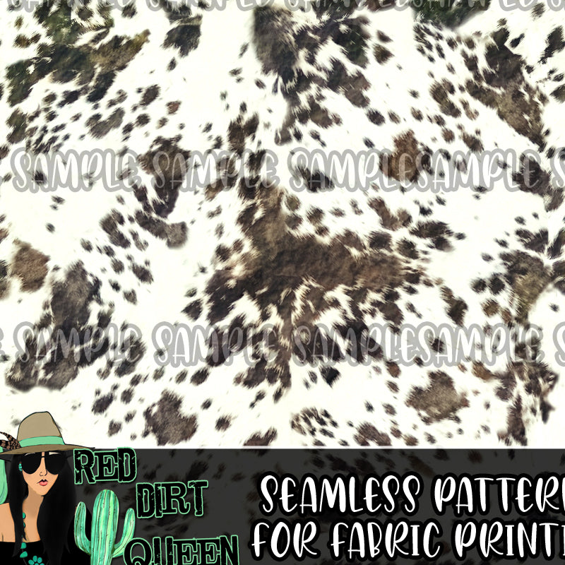 Seamless Pattern Brown White Cow Spots