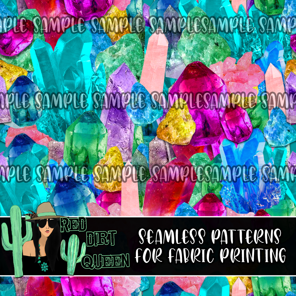 Seamless Pattern Crystals Collage