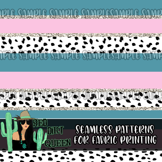 Seamless Pattern Navy Pink Glitter Dot Stripes