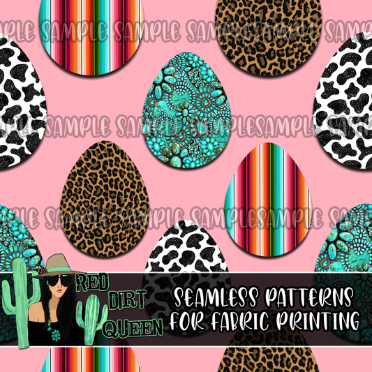 Seamless Pattern Easter Egg Mix Pink
