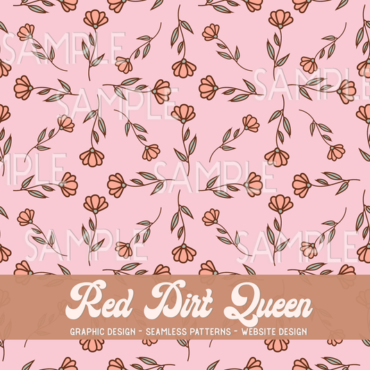 Seamless Pattern Dainty Pink Floral