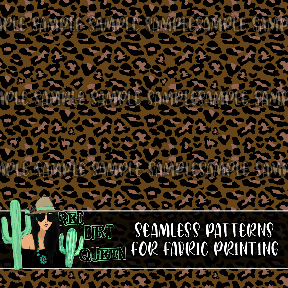 Seamless Pattern Rust Brown Leopard
