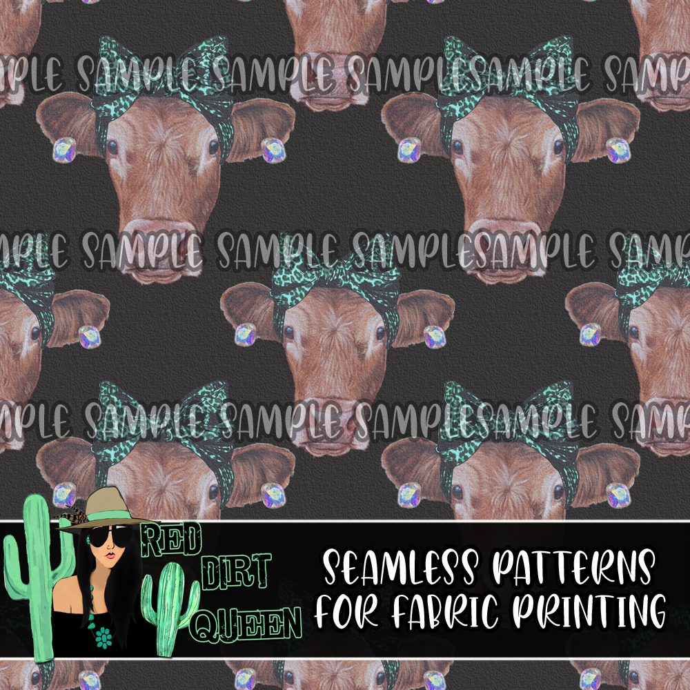 Seamless Pattern Fancy Cow Textured