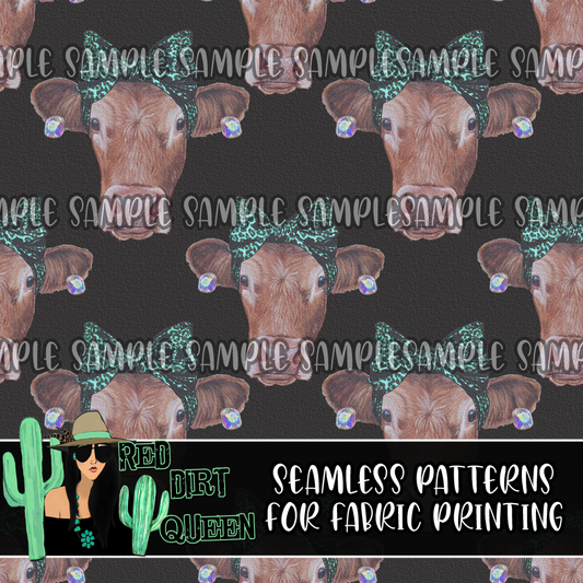 Seamless Pattern Fancy Cow Textured