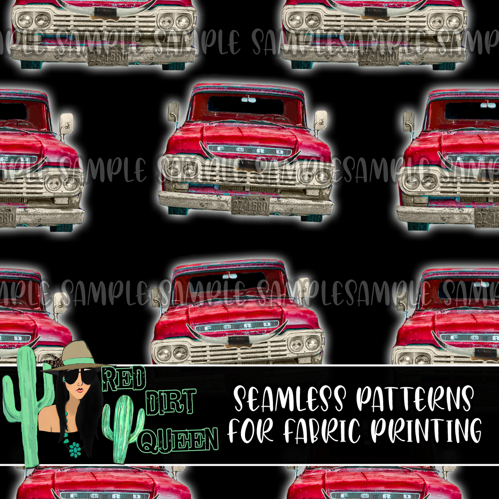 Seamless Pattern Red Black Ford