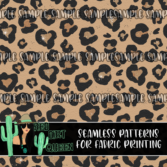 Seamless Pattern Distressed Glam Leopard