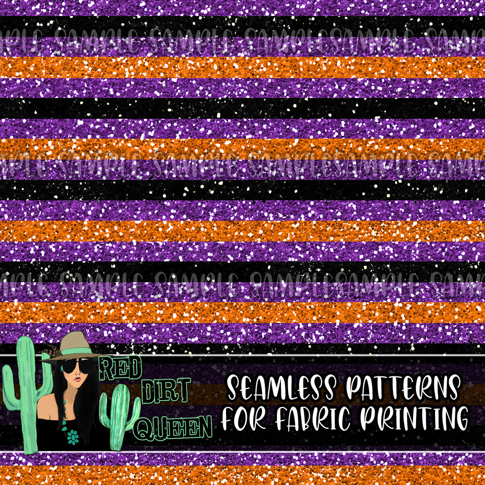 Seamless Pattern Halloween Glitter Stripes