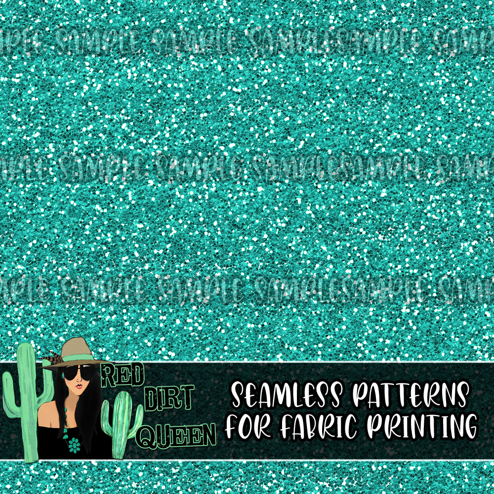 Seamless Pattern Turquoise Glitter