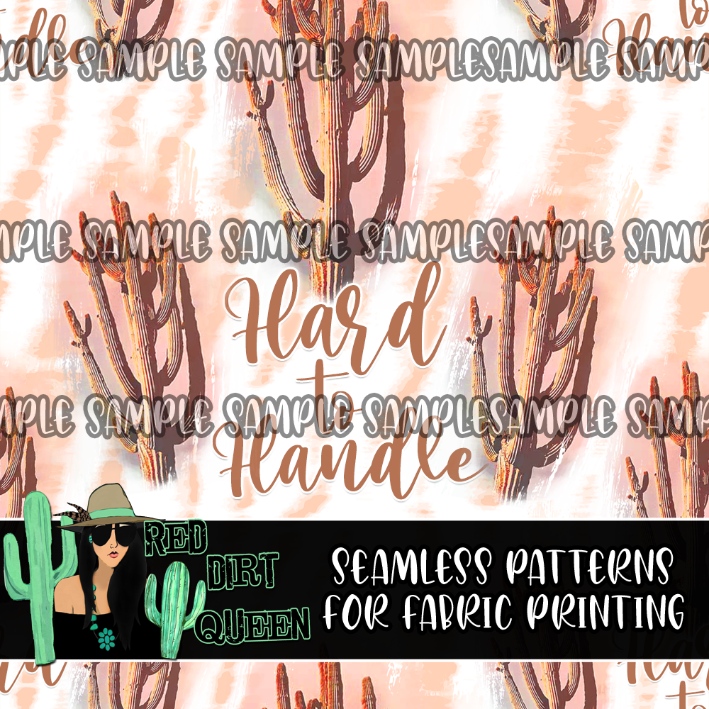 Seamless Pattern Hard To Handle Tie Dye Cactus