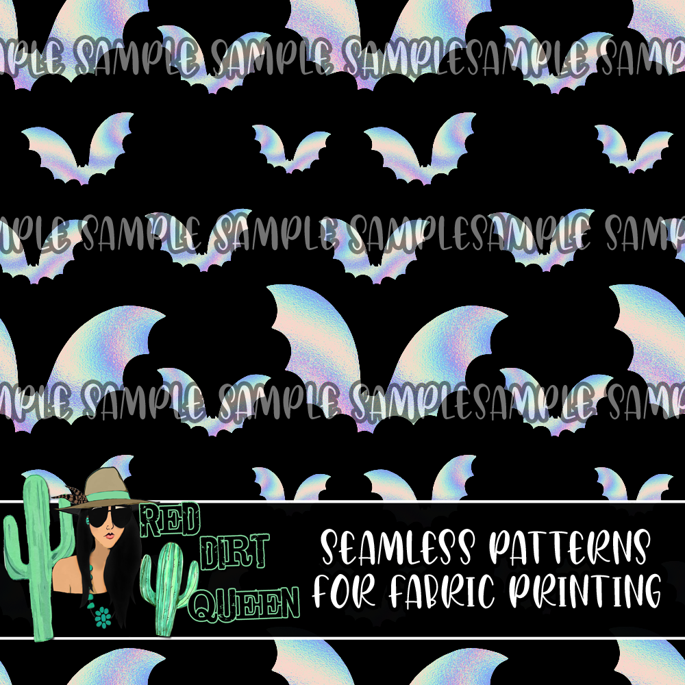 Seamless Pattern Holographic Bats
