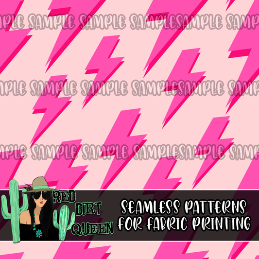 Seamless Pattern Hot Pink Lightning Bolts