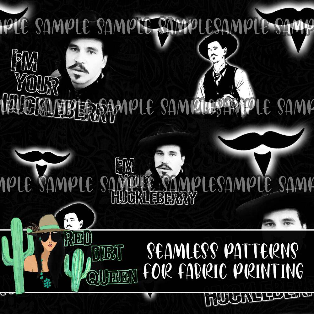 Seamless Pattern I'm Your Huckleberry