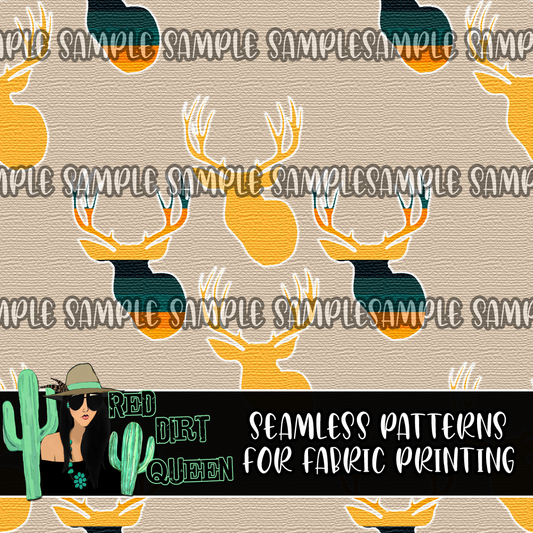 Seamless Pattern Textured Deer Print