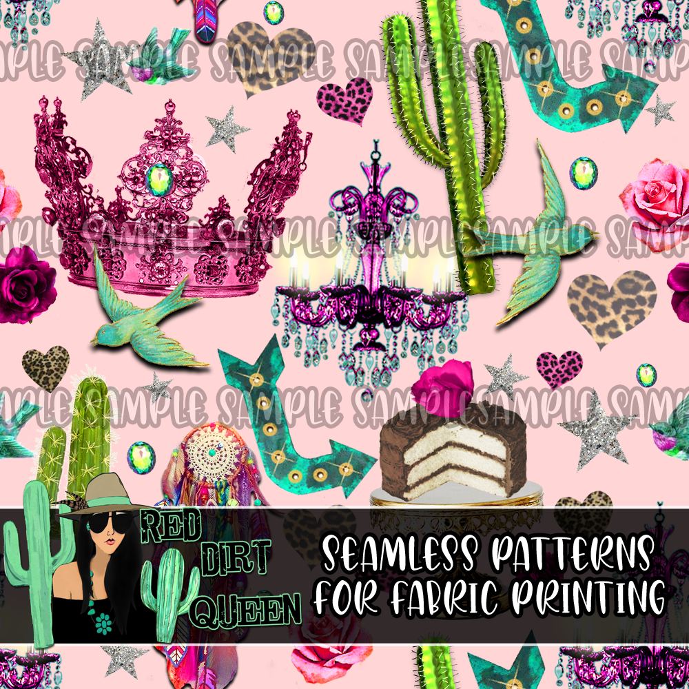 Seamless Pattern Fancy Junk Collage