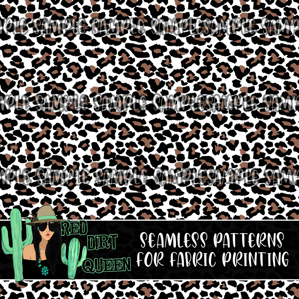 Seamless Pattern Brown White Leopard