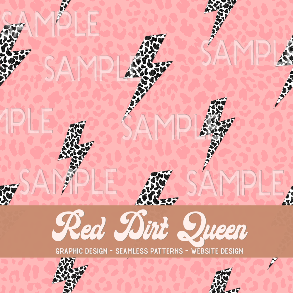 Seamless Pattern Pink Leopard Cow Print Bolts