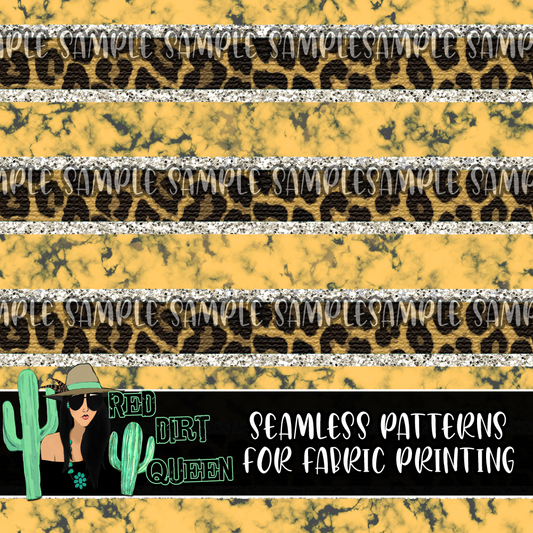 Seamless Pattern Leopard Glitter Yellow Stone Stripe