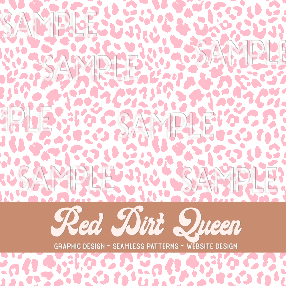 Seamless Pattern White Pink Leopard