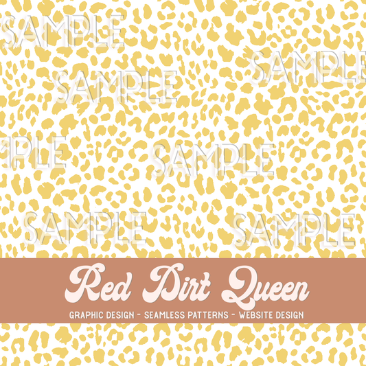 Seamless Pattern White Yellow Leopard