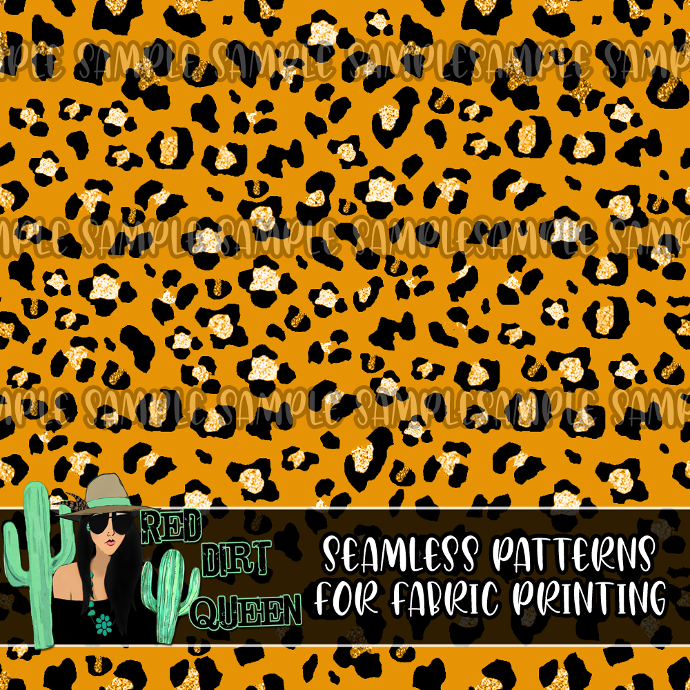 Seamless Pattern Golden Leopard