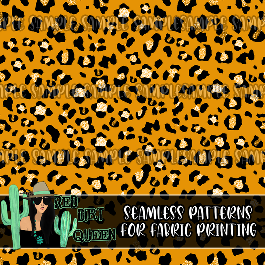 Seamless Pattern Golden Leopard