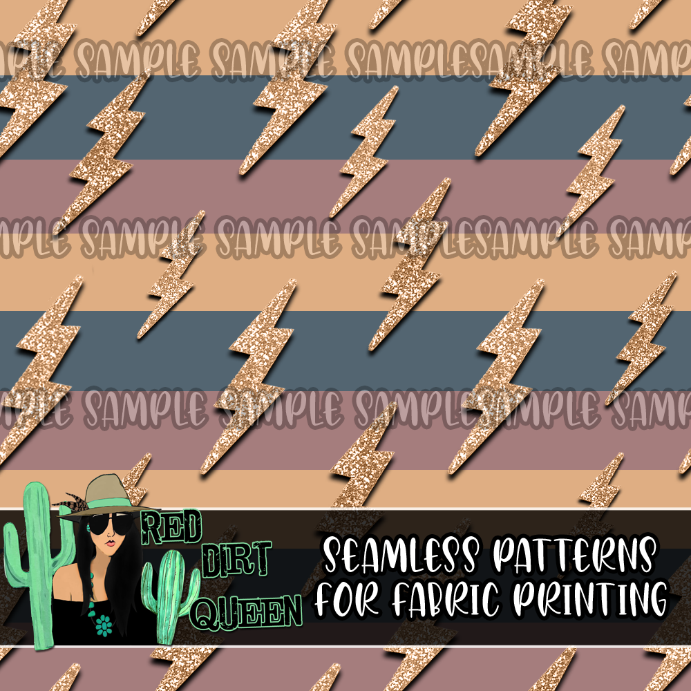 Seamless Pattern Moody Stripe Glitter Bolts