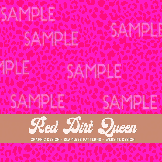 Seamless Pattern Hot Pink Leopard