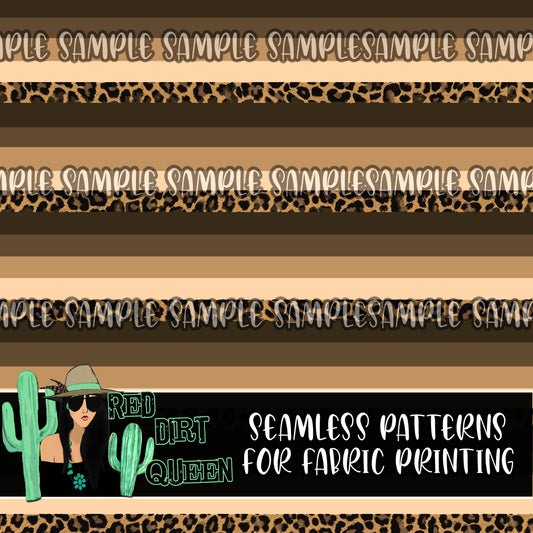 Seamless Pattern Brown Leopard Ombre Stripe
