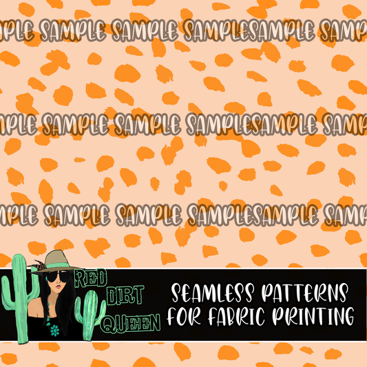 Seamless Pattern Orange Dalmatian Spots