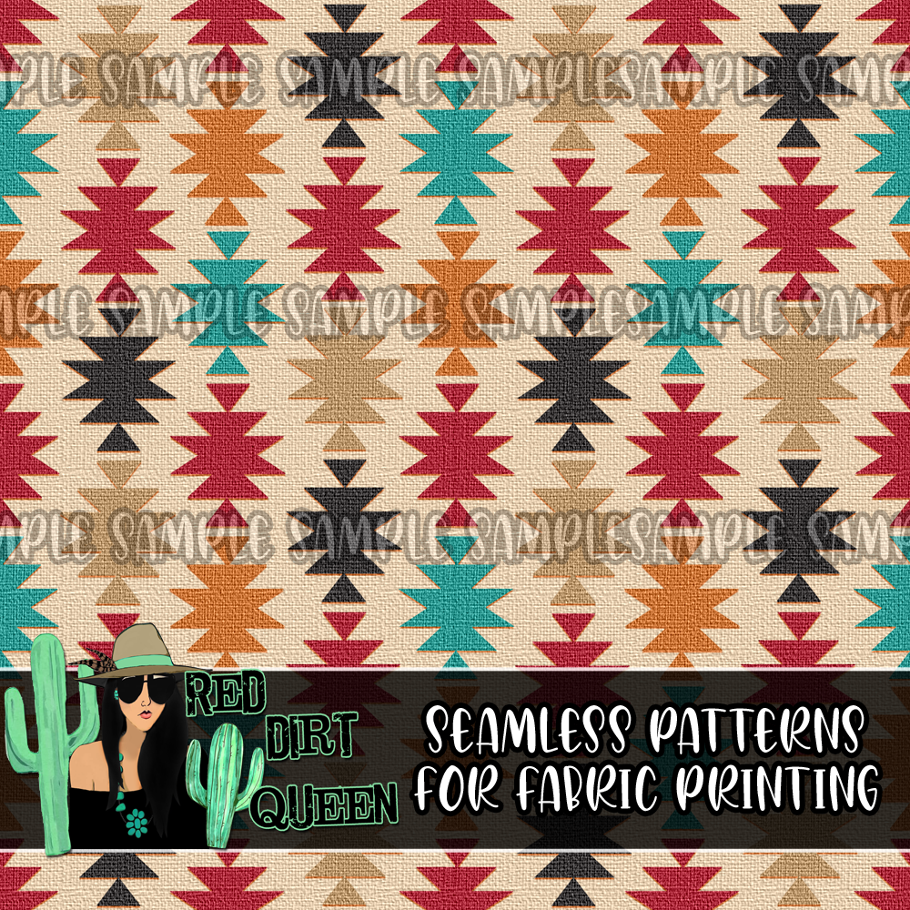 Seamless Pattern Textured Southwest Aztec