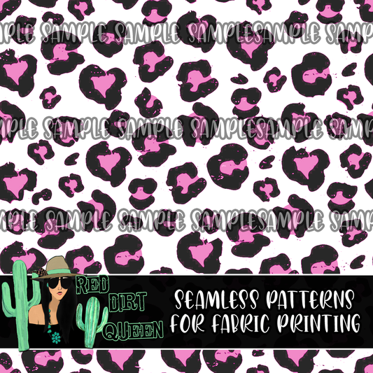 Seamless Pattern Pink Grey Leopard