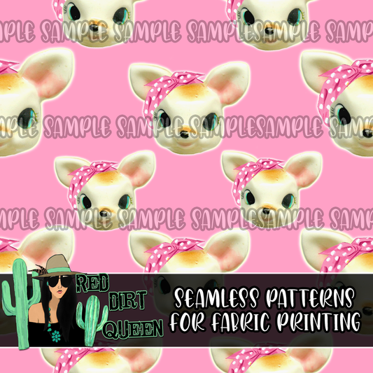 Seamless Pattern Cute Pink Deer