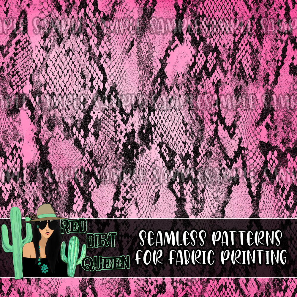 Seamless Pattern Pink Snake Skin