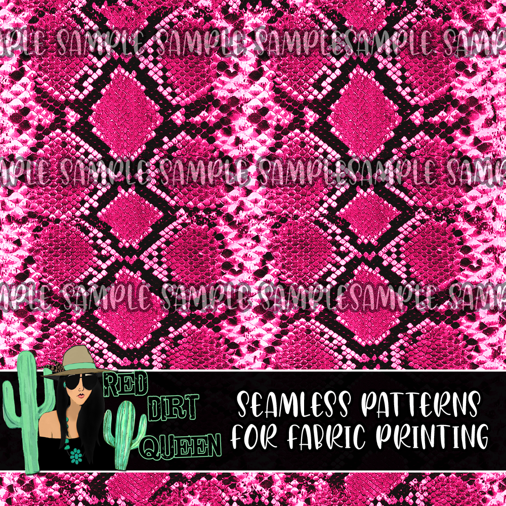 Seamless Pattern Pink Snake Print Stripe