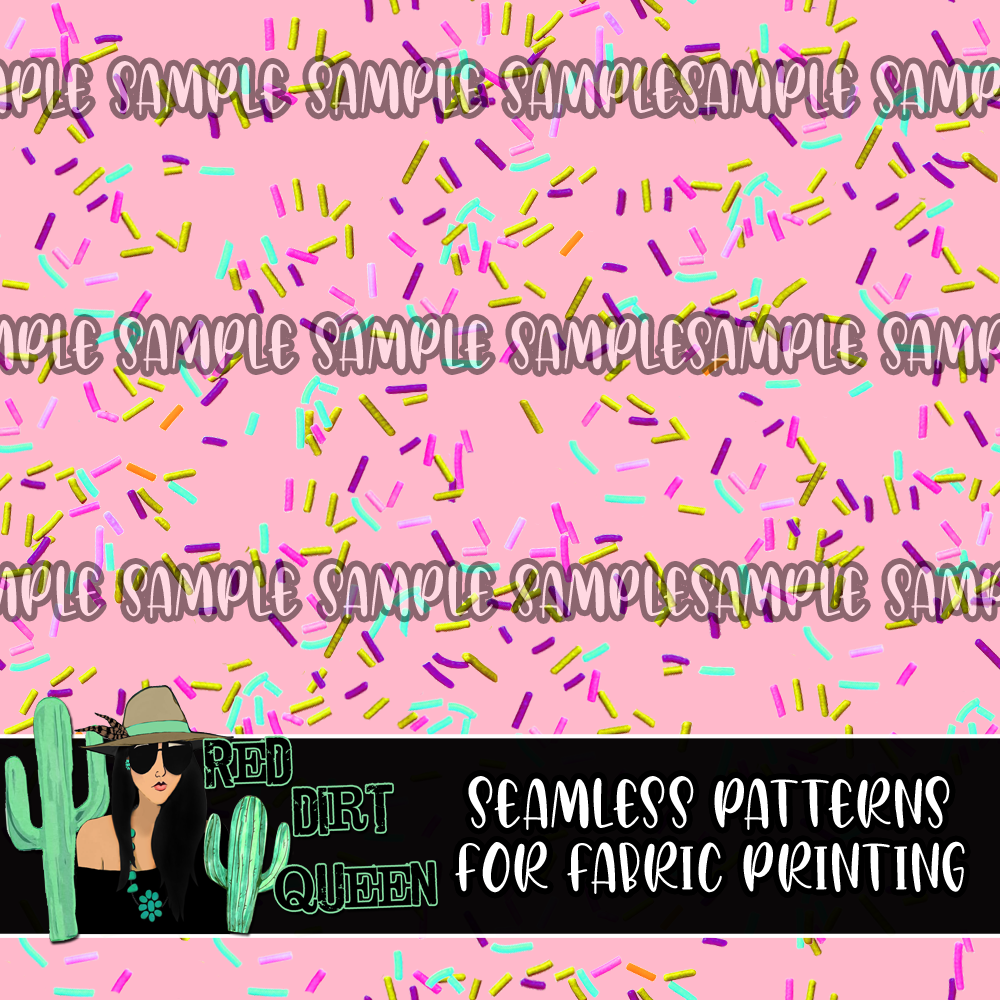 Seamless Pattern Colorful Sprinkles Pink