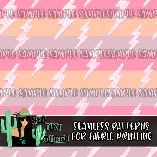 Seamless Pattern Pink Yellow Stripe Bolts