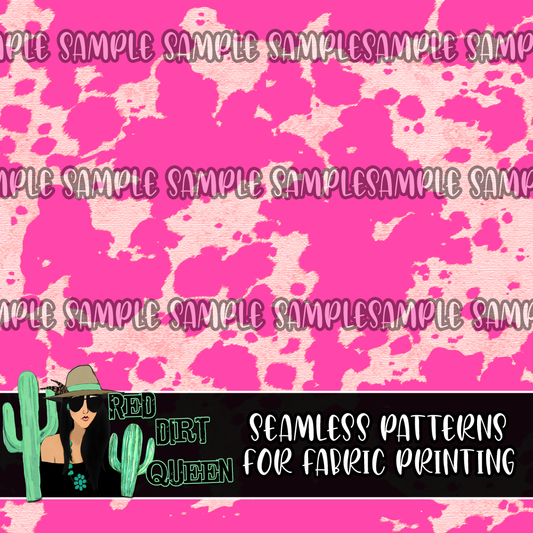 Seamless Pattern Hot Pink Cowhide